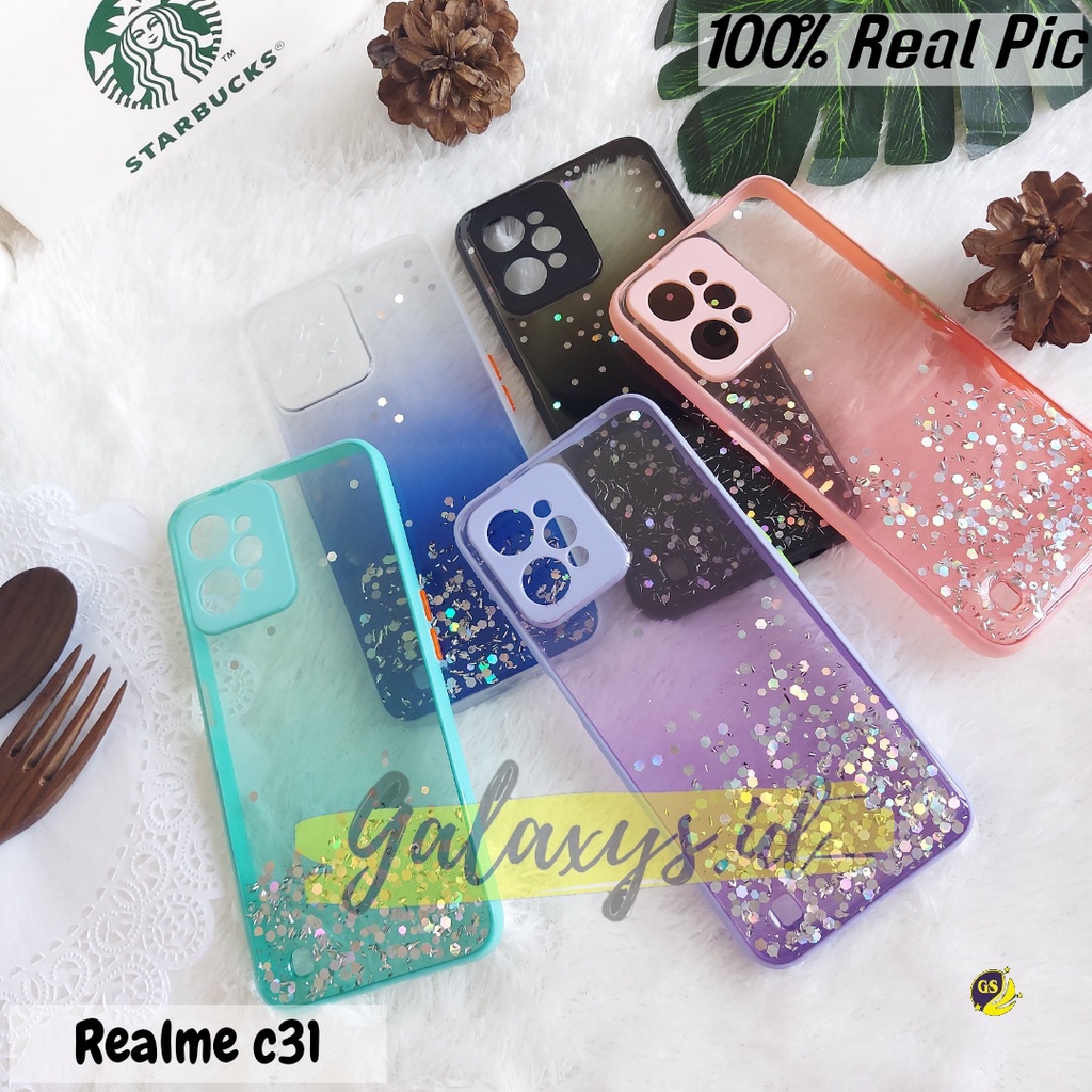 Realme NARZO 50 A PRIME C35 C31 8 8 Pro 7 7 Pro 9i 2022 5 5i 5s C3 C2 A1K Case Dove Glitter Bling Star Light Candy  Camera Macaron Gliter Pelindung Kamera