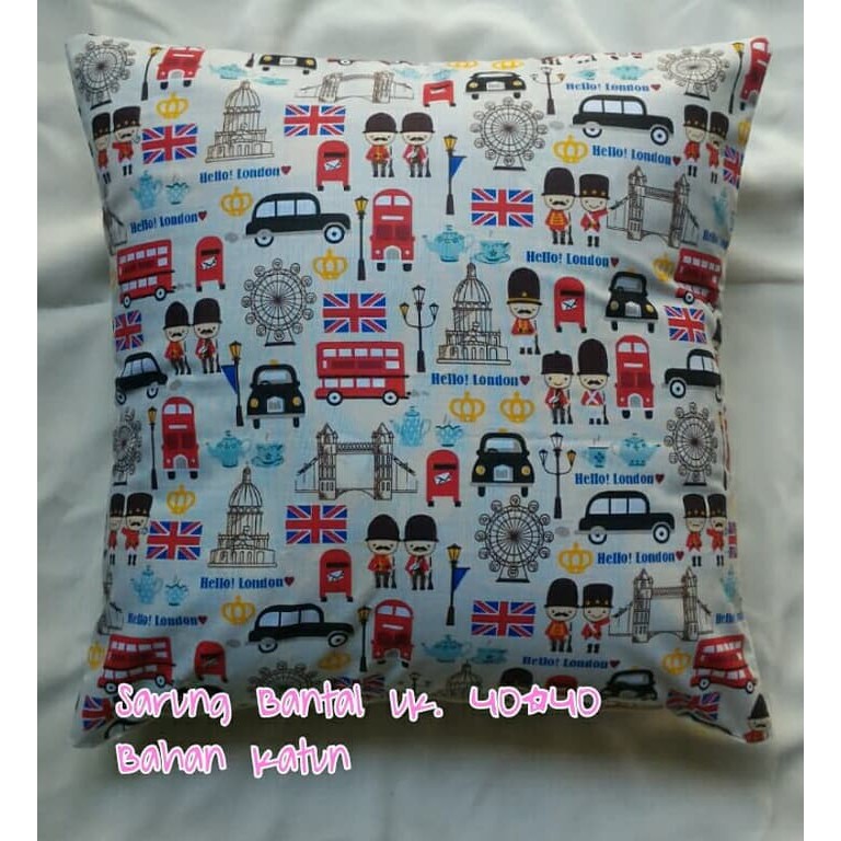 Sarung bantal / cushion sofa kursi / ruang tamu lucu motif london