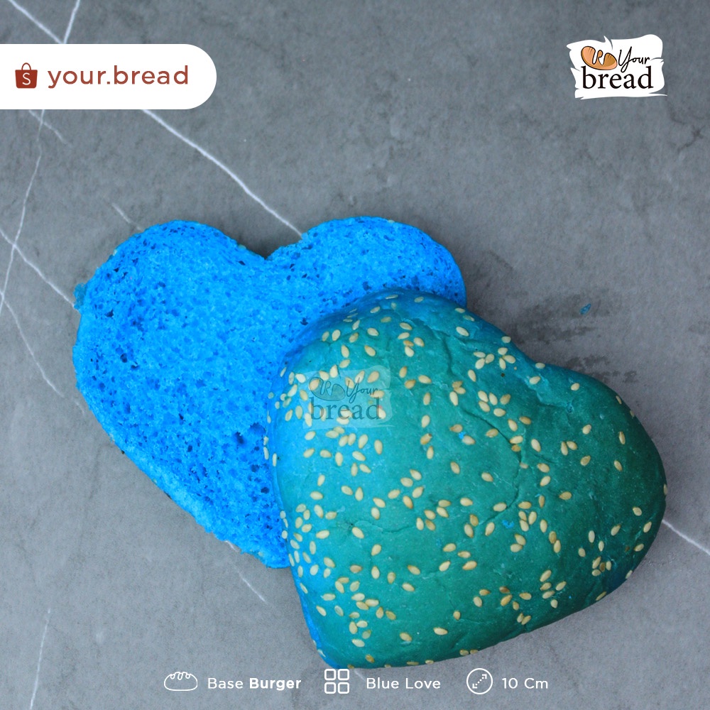 

Roti Burger Love Biru 10cm | Base Burger Love 10cm Blue