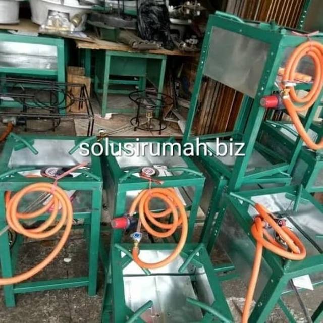 1 SET KOMPOR GAS SEMAWAR 203 &amp; SELANG &amp; REGULATOR &amp; RANGKA 60x34 HIJAU