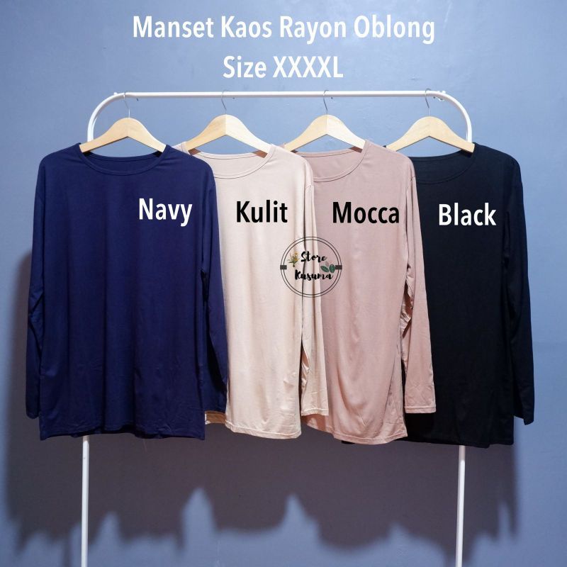 Manset Kaos Oblong Wanita Bahan Rayon size Jumbo XXXXL