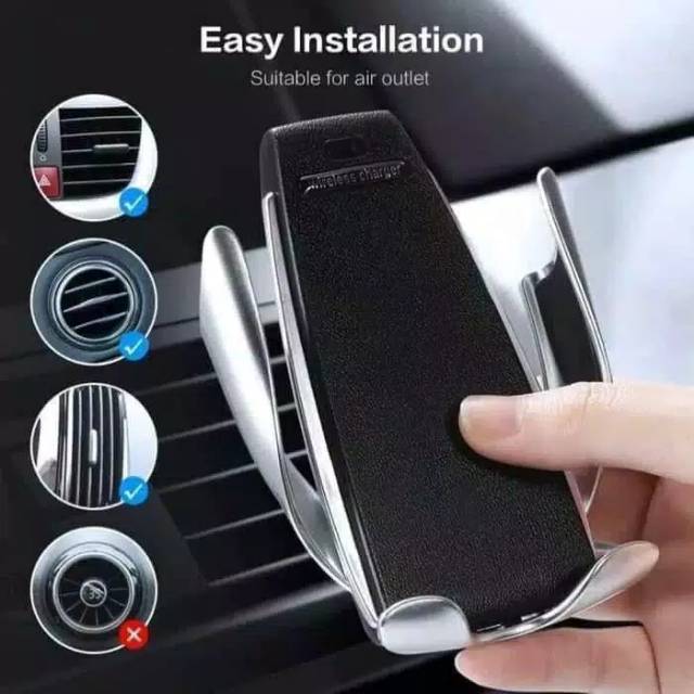 WIRELESS CHARGING CAR HOLDER PREMIUM UNTUK IPHONE X/XR/XS MAX/8F/SAMSUNG S9/S10/S7 EDGE