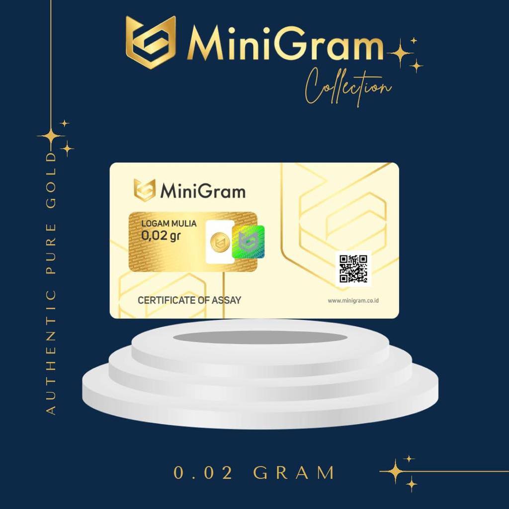 TAO Distributor Agen Resmi MINIGRAM Logam Mulia Emas Murni 24k Sertifikat Resmi 0.02 gram