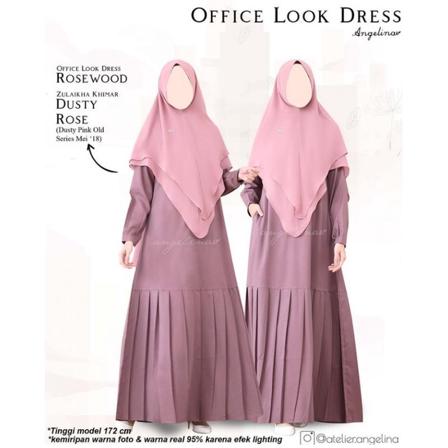 Preloved Office Look dress dan Zulaikha Khimar Atelier Angelina