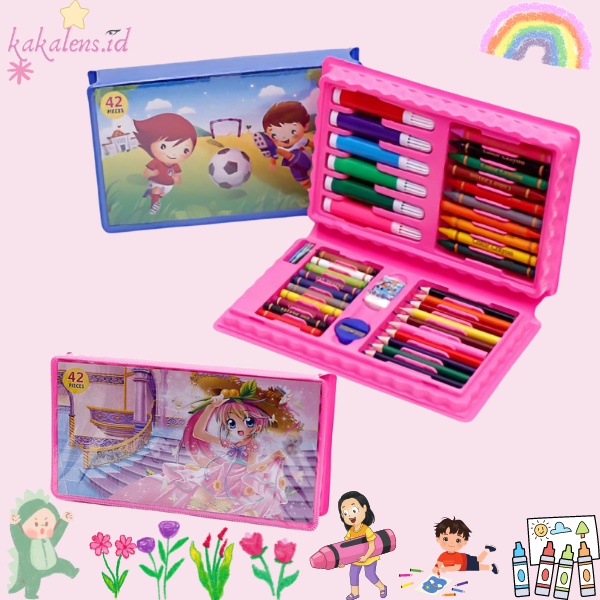 

CRAYON SET ISI 42 PCS / ALAT MELUKIS DAN MENGGAMBAR ANAK /ATK / PENSIL WARNA / PERLENGKAPAN BELAJAR ANAK