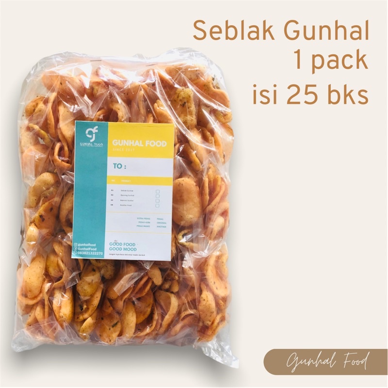 

1 Pack Seblak Gunhal kecil-kecil isi 25 pcs rasa origianl only