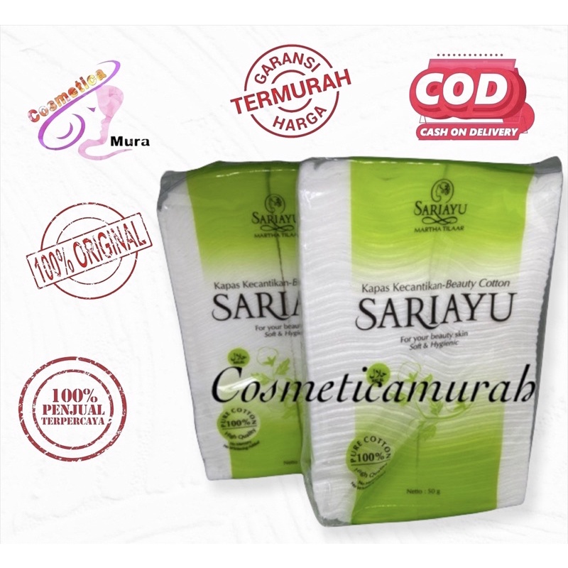 cosmeticamurah - SARIAYU KAPAS KECANTIKAN - FACIAL COTTON STERIL LEMBUT DAN SEJUK