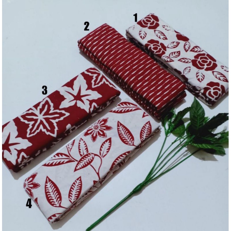 BATIK CAP HANDMADE MERAH PUTIH 2mtr