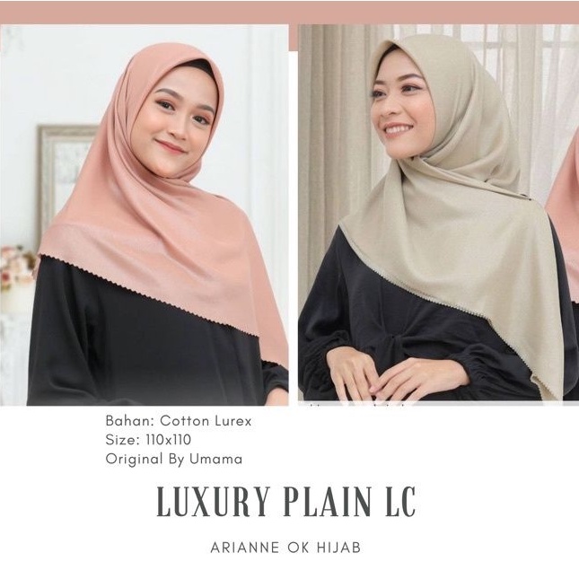 LUXURY PLAIN LC BY UAMAMA SCARF TEPI LACER CUT HIJAB/KERUDUNG GLOWING PESTA MEWAH SEGI EMPATi-2