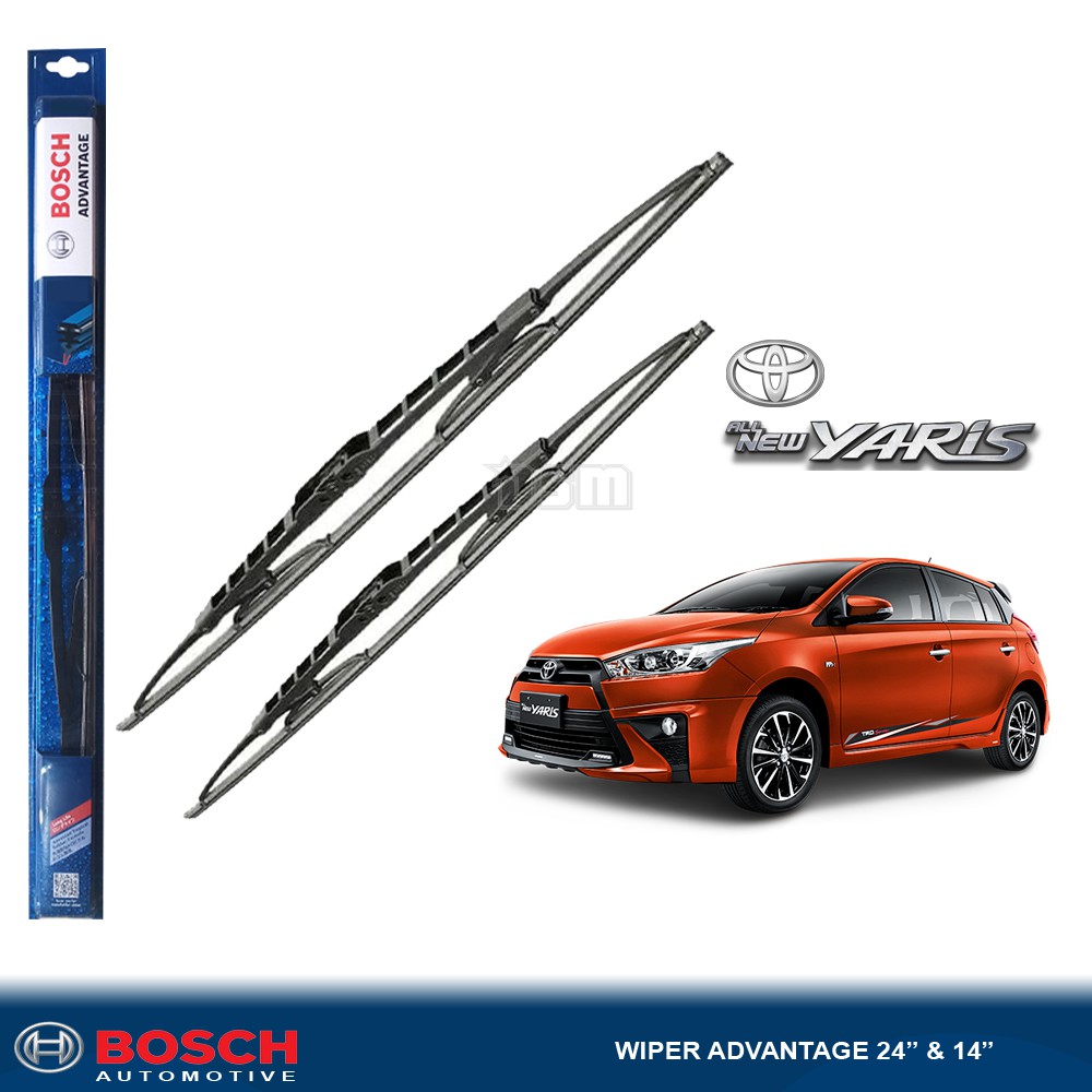 Bosch Advantage / Karet Wiper Mobil Toyota All New Yaris  24&quot; dan 14&quot; (Sepasang) / Wiper Mobil / DSM