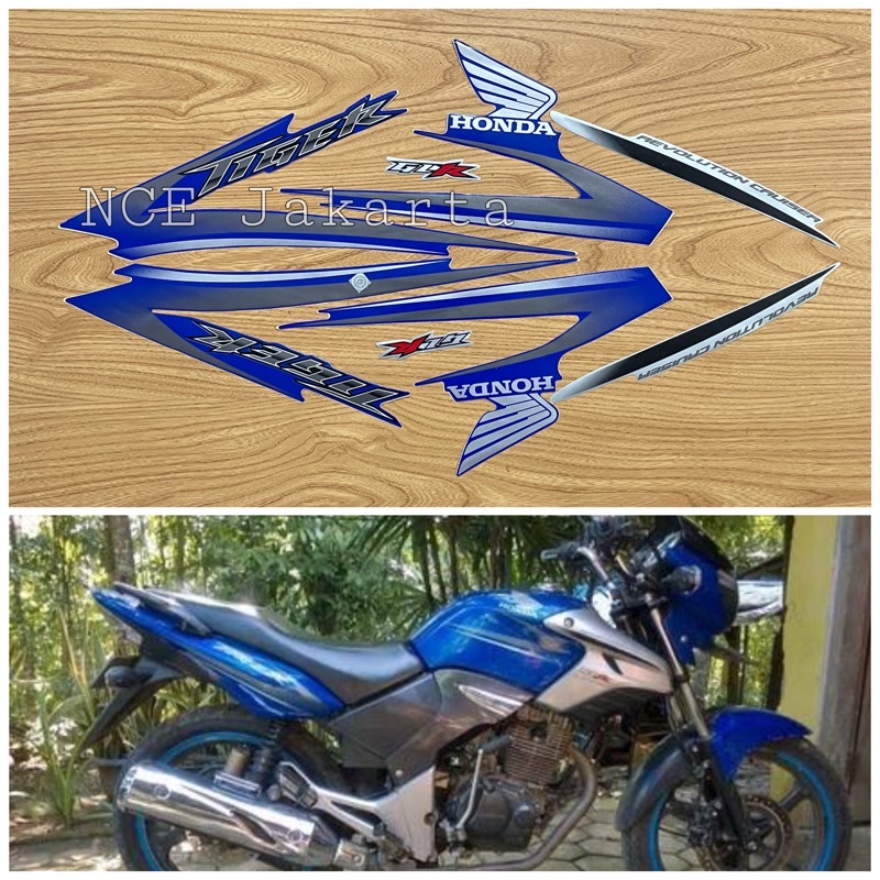 STIKER STRIPING HONDA TIGER 2008 2009 BIRU