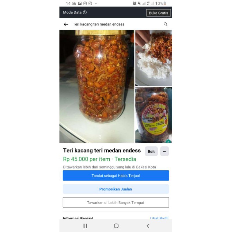 

teri kacang pedas balado