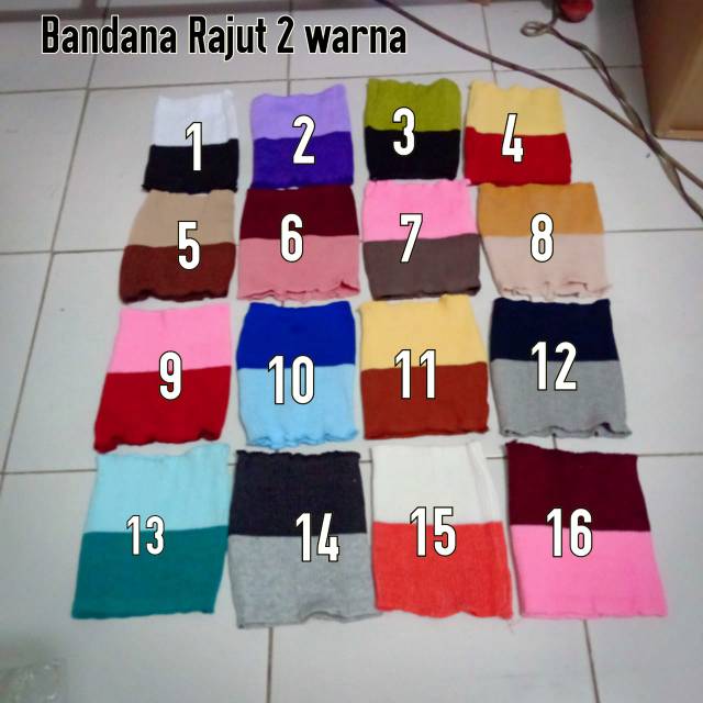 Bandana ciput rajut premium 2 warna anti pusing tebal rajutan by zellshop