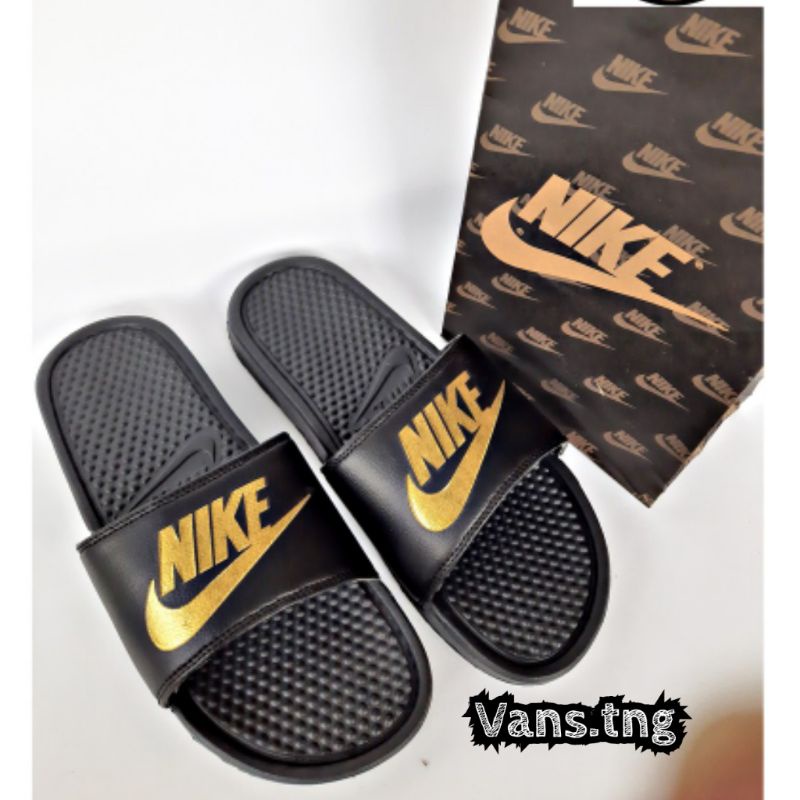 Sandal Slide Nike Bennasi gold /sandal Casual Nike Bennasi / Sandal Flip-Flop Nike Bennasi Gold / Sendal Slop Pria wanita