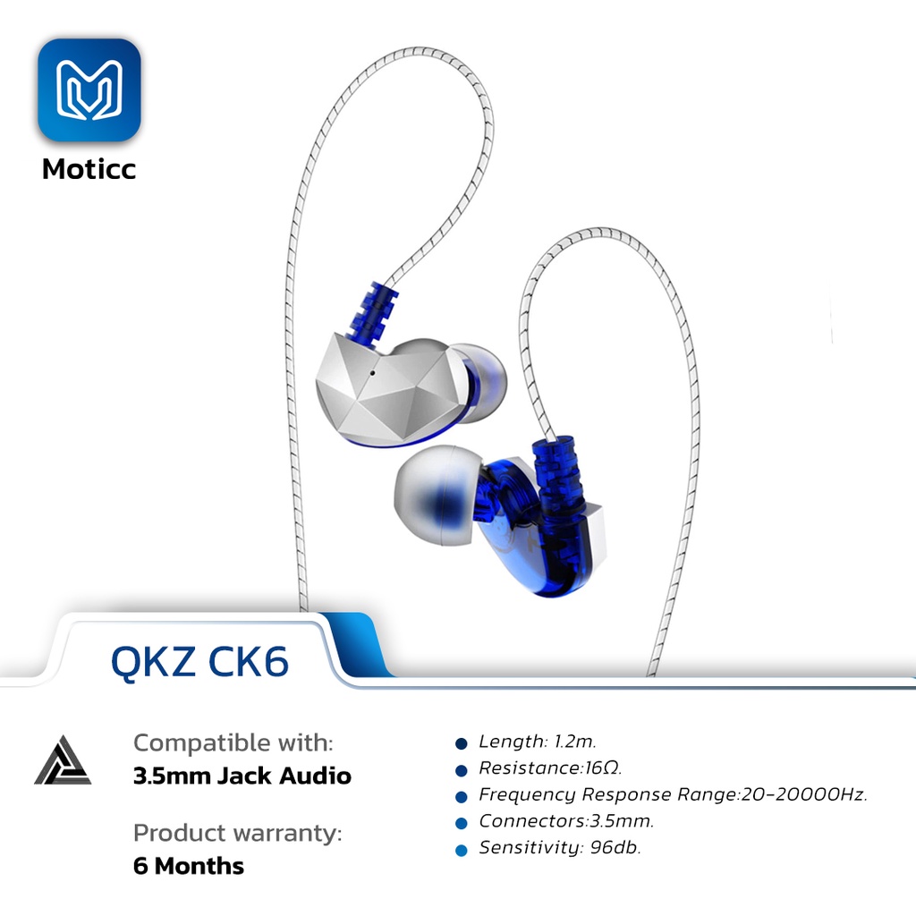 [Dikirim dari Jakarta] QKZ CK6 In-ear Earphone with Microphone HIFI Stereo Bass Sports Headset