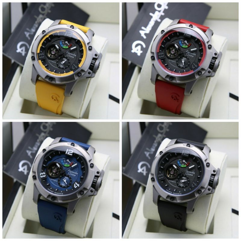 JAM TANGAN PRIA ALEXANDER CRISTI Ac6295/AC 6295 TITANIUM ORIGINAL TALI RUBBER
