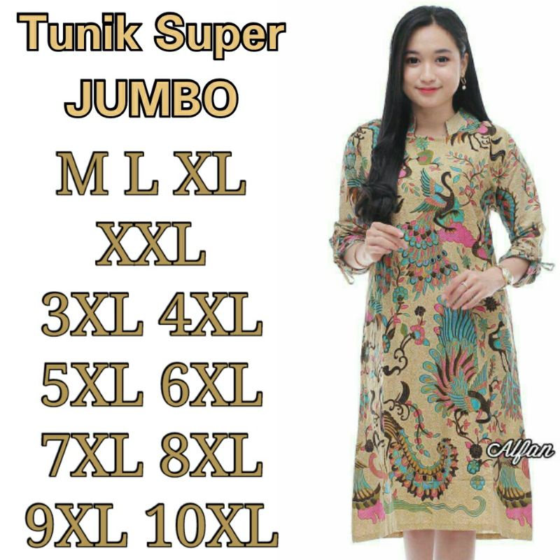 TJB9 Atasan batik panjang serut wanita| tunik batik Super JUMBO M-10XL | merak big size katun original