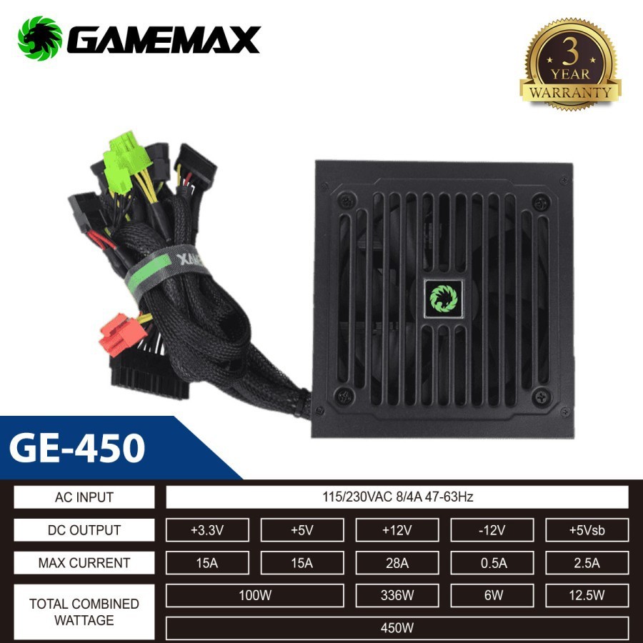 Power Supply Gamemax GE-450 Value Gaming - PSU