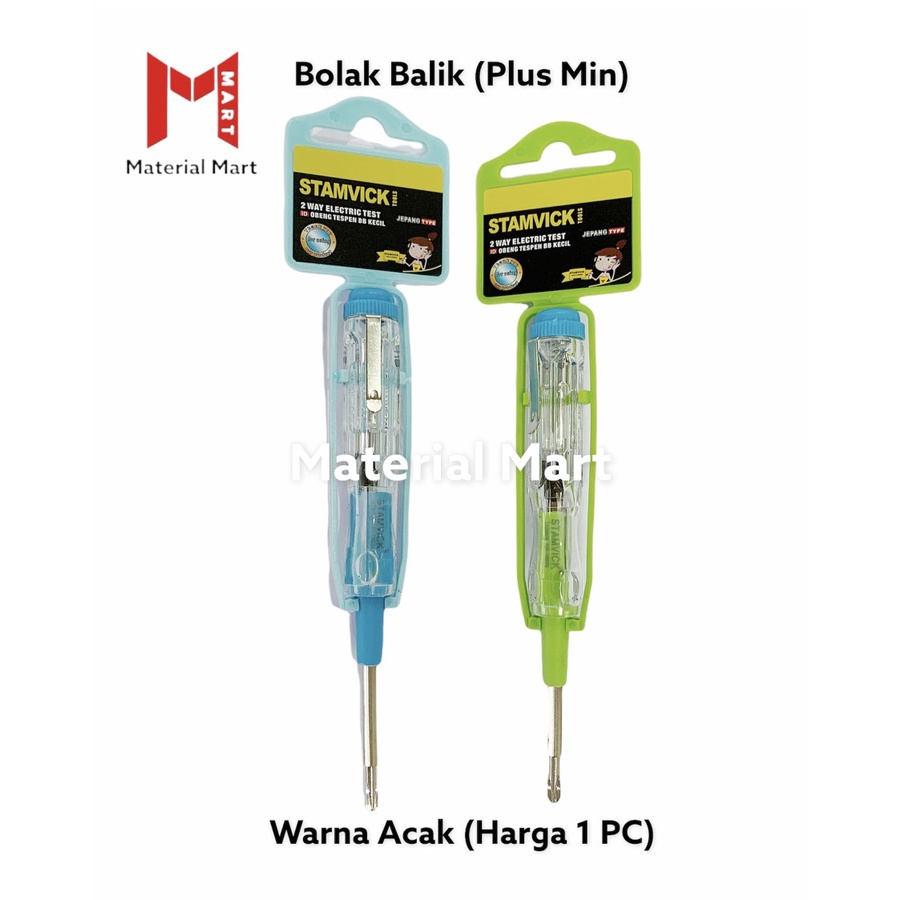 Tespen Listrik Plus Minus | Obeng Testpen Bolak Balik | Test Pen BB | Material Mart