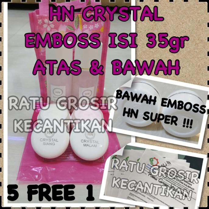 Good CREAM HN CRYSTAL EMBOSS 35gr ASLI /HN KRISTAL 35gr EMBOSS ATAS & BAWAH Terjamin