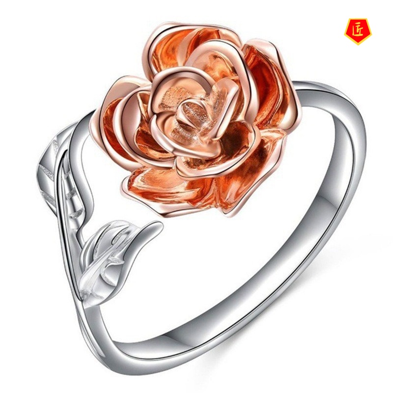 [Ready Stock]Rose 925 Silver Ring Elegant Fashion Korean Style