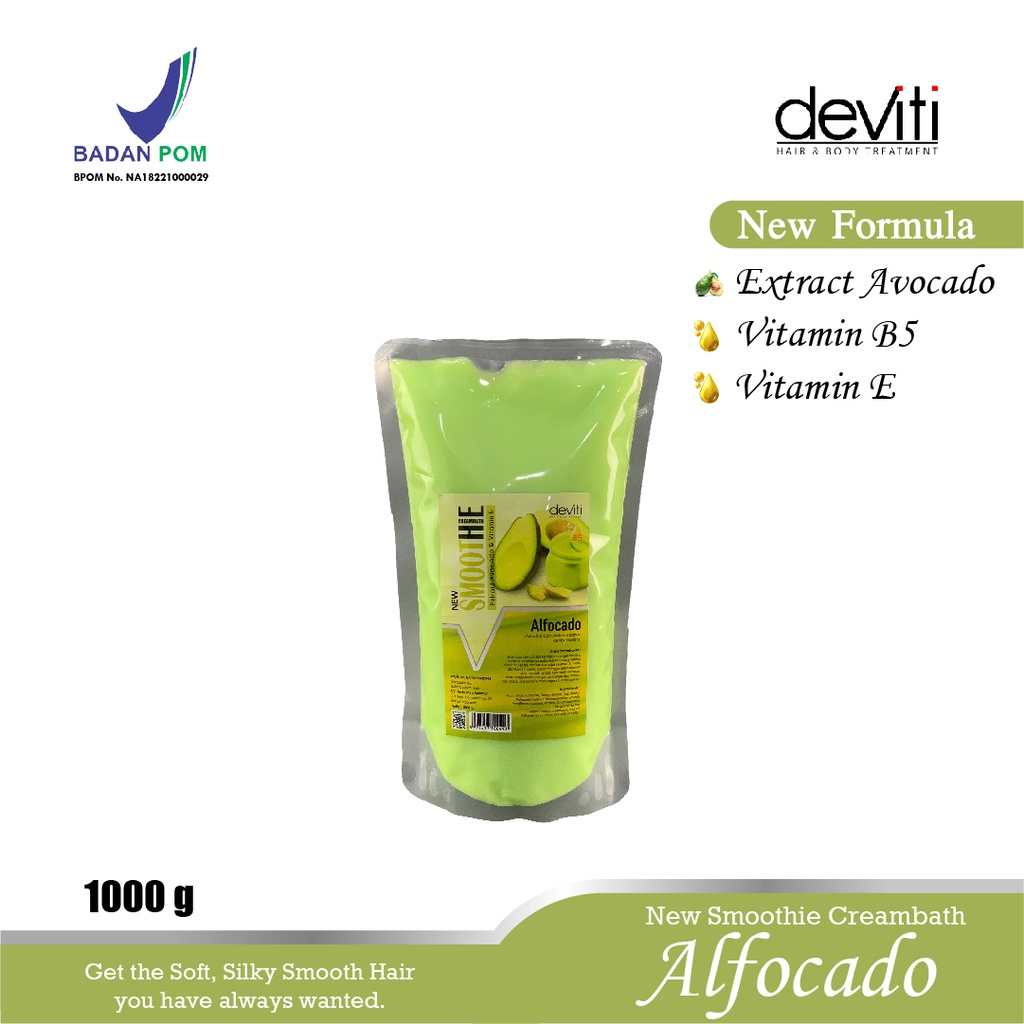 Deviti Refill Smoothie Creambath Alfocado Perawatan Rambut Kering dan Kusam 1Kg