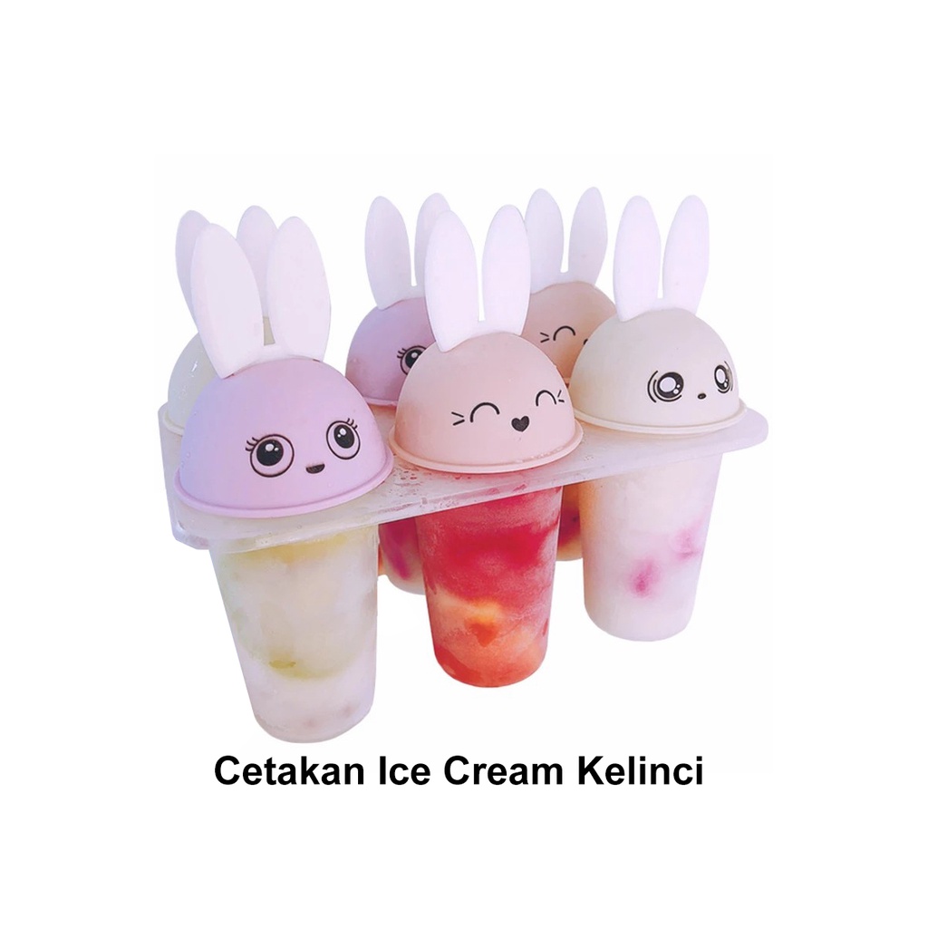 

CETAKAN ES KRIM KELINCI LUCU / ICE CREAM MOULD / Es Krim Cetakan Home-Made Es Nampan Kotak Es Beku Es Loli Ice Cream Mould Popsicle Mold Ice Tray Alat Berbentuk