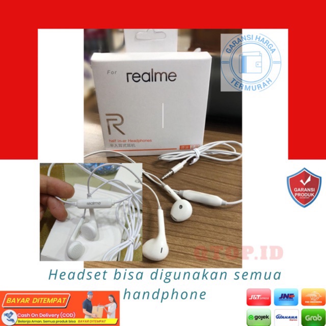 Headset / handsfree / earphones REALME Mh133 kuping gepeng [GARANSI]