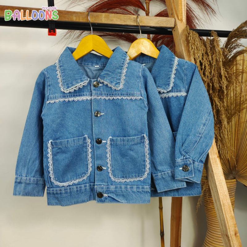 JAKET JEANS ANAK PEREMPUAN/JAKET JEANS RENDA