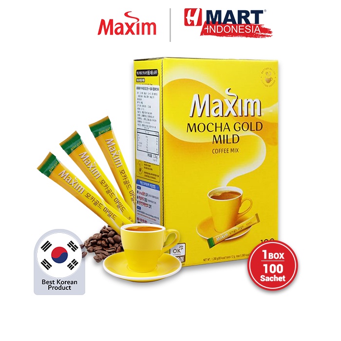 Maxim Coffee Korea Gold Mocha / Kopi Moka Korea 100 Sachet