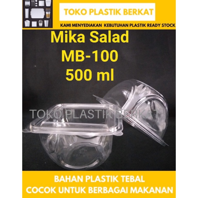 Mika Salad 500ml (10set)/Mika Cup Salad/Mika Milo Kepal/Mika Es Buah/Mangkok plastik salad /mika box