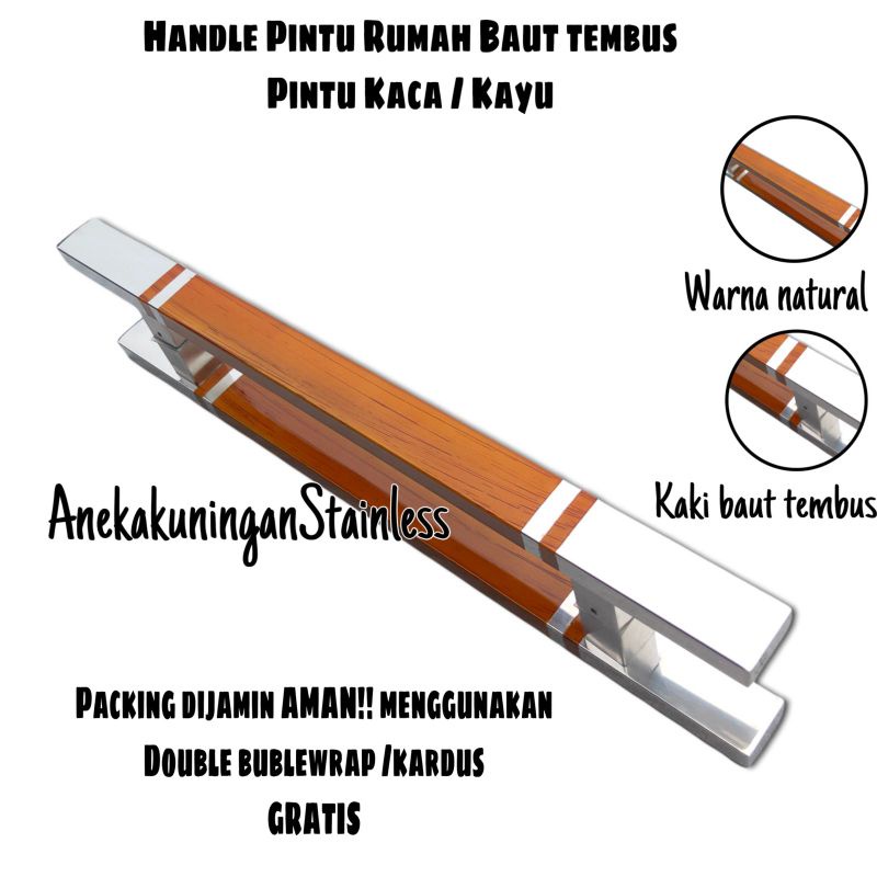 Gagang Pintu Rumah / Handle Pintu Rumah / Tarikan Pintu Panjang 45cm &amp; 60cm  Baut tembus