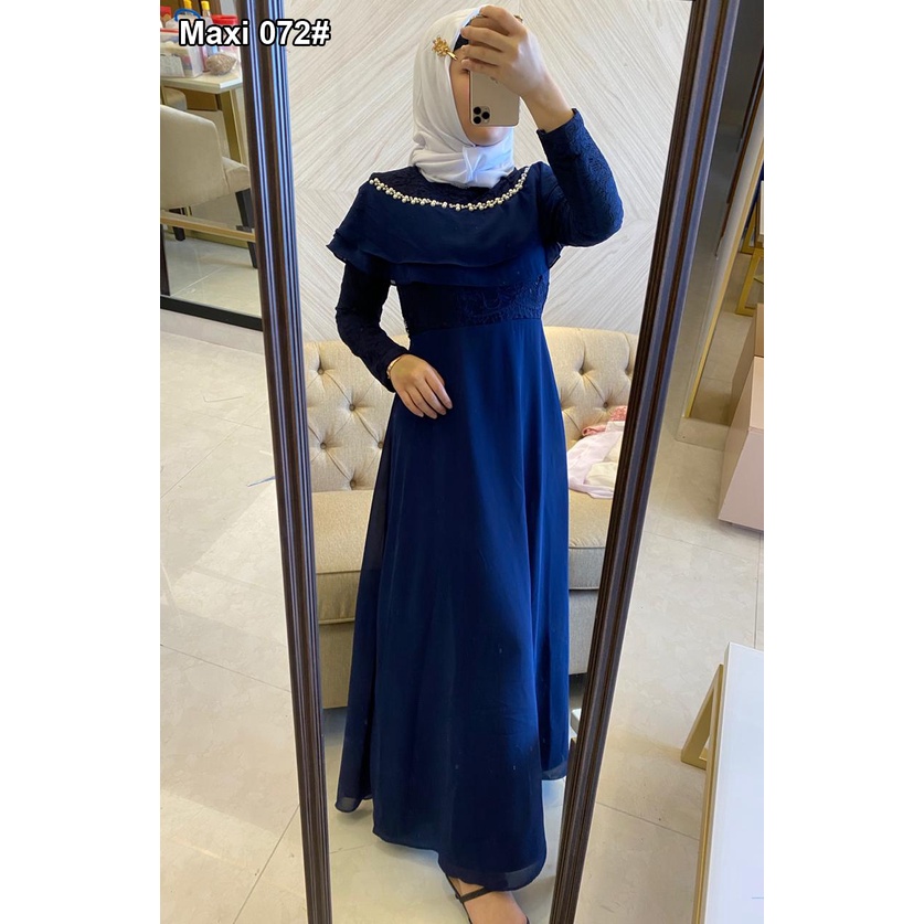 Maxi 072#/ Maxi Dress fashion import/ Baju muslim fashion import Murah/ Long Dress Muslim Cewek