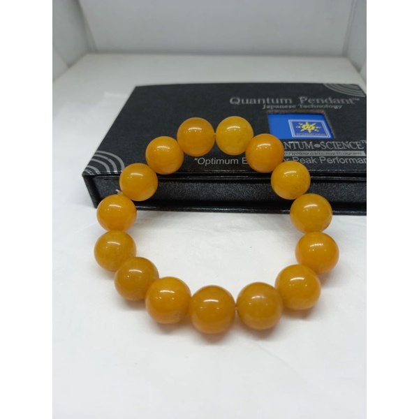 Gelang Batu Giok Asli Natural Warna Kuning