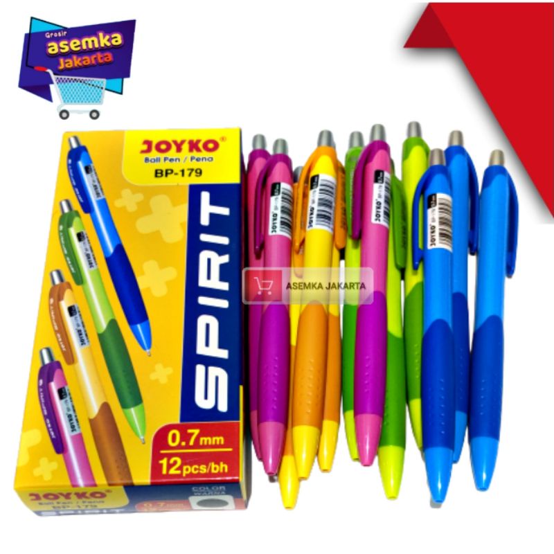 Ball Pen Pulpen Pena Joyko BP-179 Spirit 0.7 mm grosir 12pcs