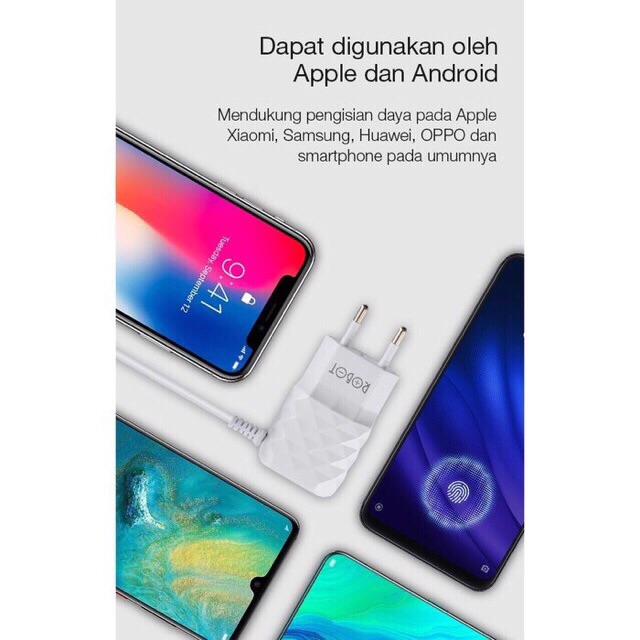 Charger ROBOT RT-K5 RT-K7 Dual 2 USB 2.1A RTk5 RTK7 ORIGINAL WOOK GARANSI