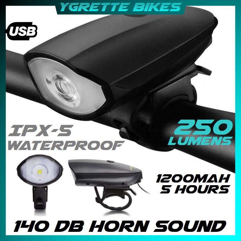 YGRETTE - ANLOOK Lampu Klakson Sepeda Bike Light Waterproof XPG LED 250 Lumens - 7588 - Black