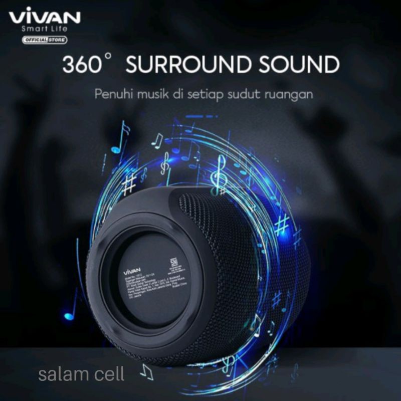 Speaker Bluetooth VIVAN VS12 Music Box Portable Anti Air Original Garansi Resmi