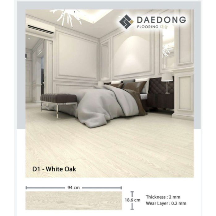 Jual Vinyl Flooring Lantai Korea Daedong White Oak (isi 19 pcs