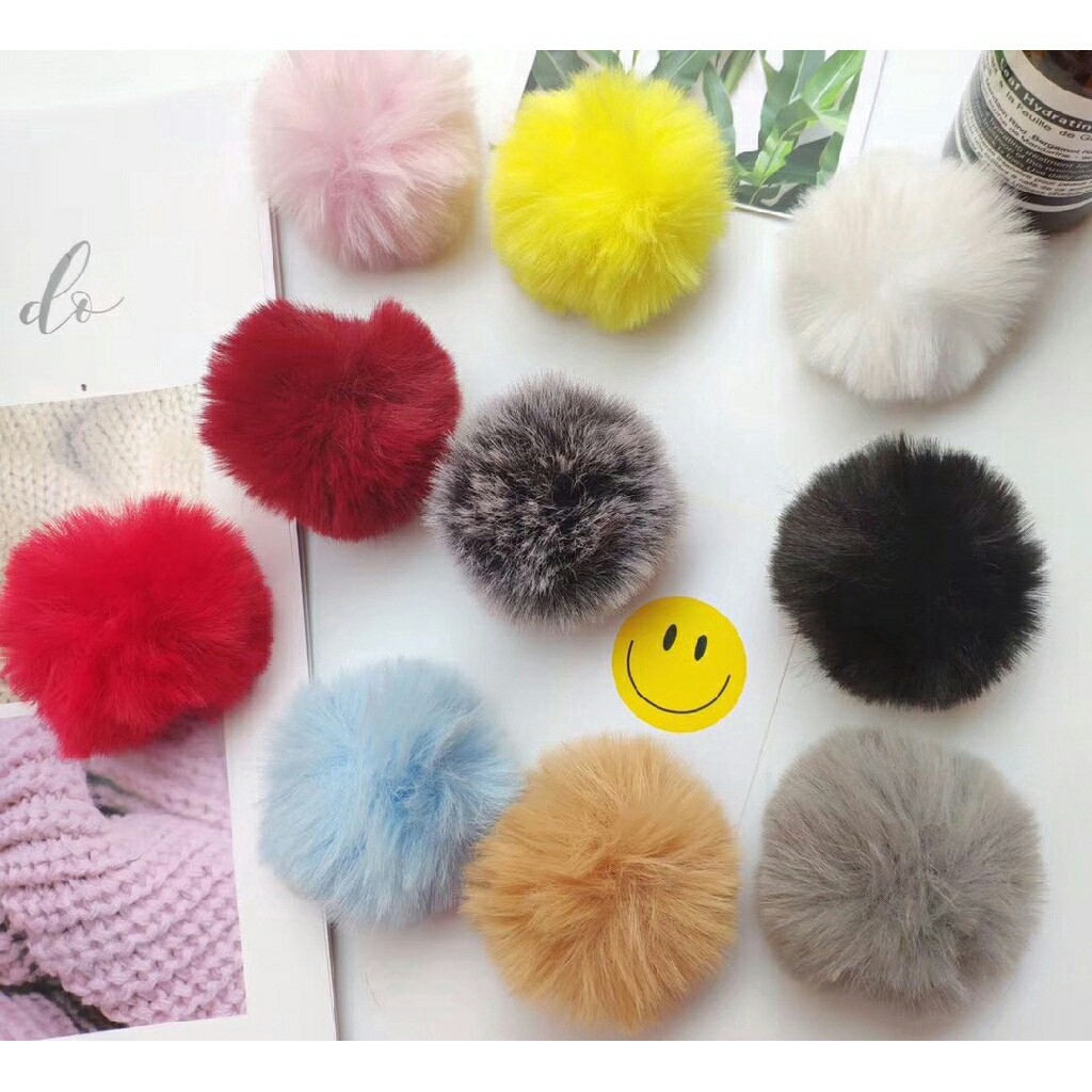 [IMPOR] Fashion Fair - Popsocket Bulu Pompom 3D Pop Socket Phone Holder Pom Pom Bulu Warna