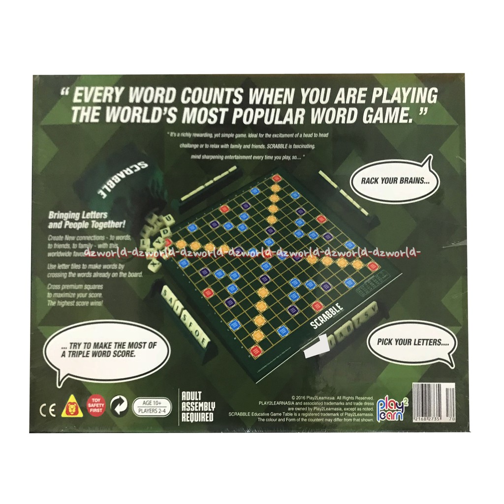 Scrabble Educative Game Play 2 Learn Mainan Scrabble Susun Huruf Dapat Melatih Kemampuan Berbahasa