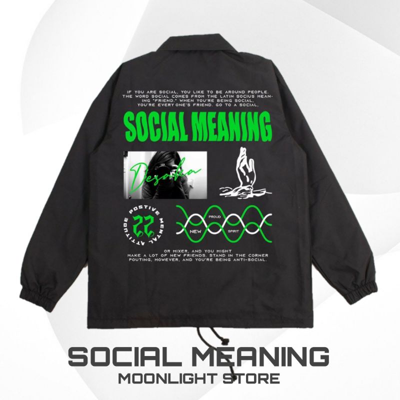 Jaket Coach Original Social Meaning Kualitas Distro / Jaket Pria Wanita / Jaket Parasut / Jaket Suka