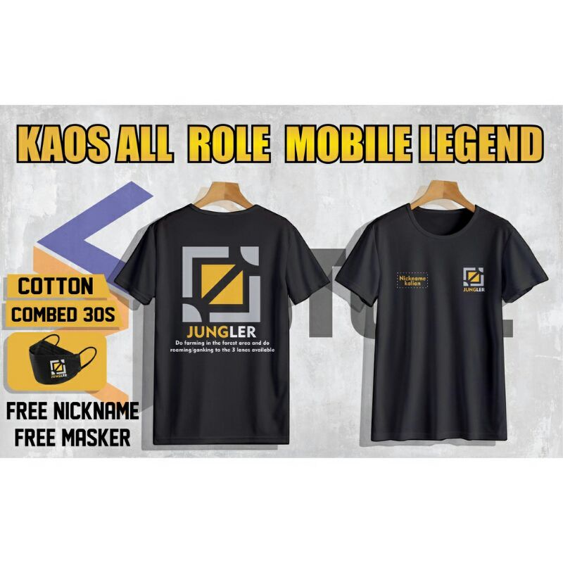 BAJU GAMING MLBB ALL ROLE (CUSTOM NICKNAME/NAMA)