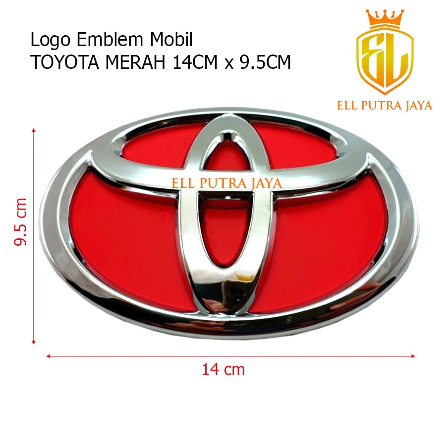 Emblem Toyota Merah 14cm x 9.5cm