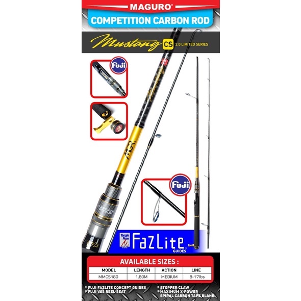 Rod MAGURO COMPETITION CARBON MUSTANG CS 180cm (Line Test 8-17lbs)