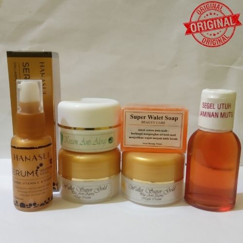 krim walet super gold / Cream walet Gold Plus Toner & Serum / Pemutih Penghilang Jerawat / Penghilan