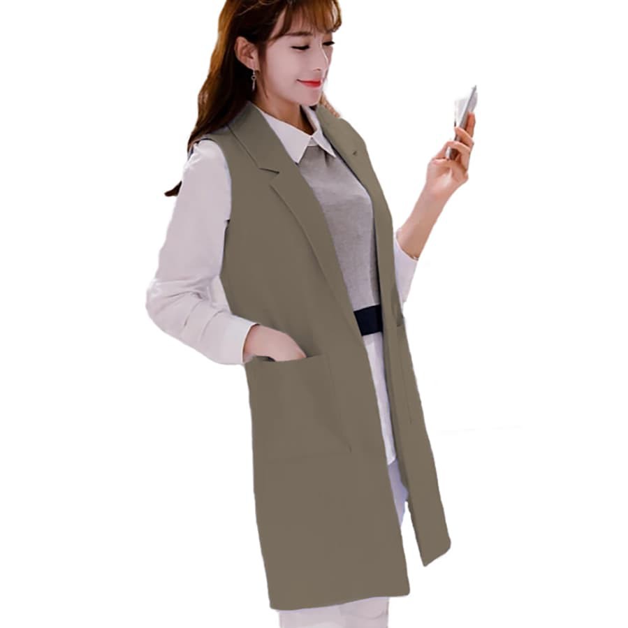 Shadako celanajan Blazer Tanpa Lengan Rompi Vest Fashion Wanita Korea