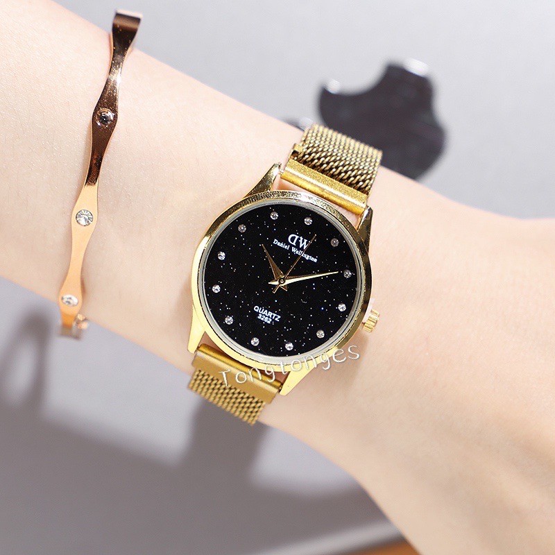 [✅COD] JAM TANGAN FASHION JAM MAGNET WANITA RANTAI JAM TANGAN MURAH CEWEK ANALOG IMPORT W142