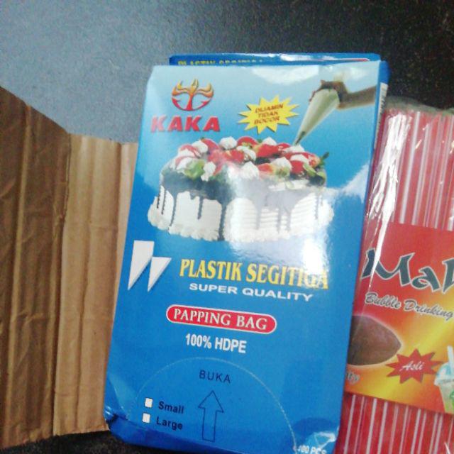 Isi 100 Pcs Plastik Segitiga Papping Bag/plastik Kue/plastik Ultah