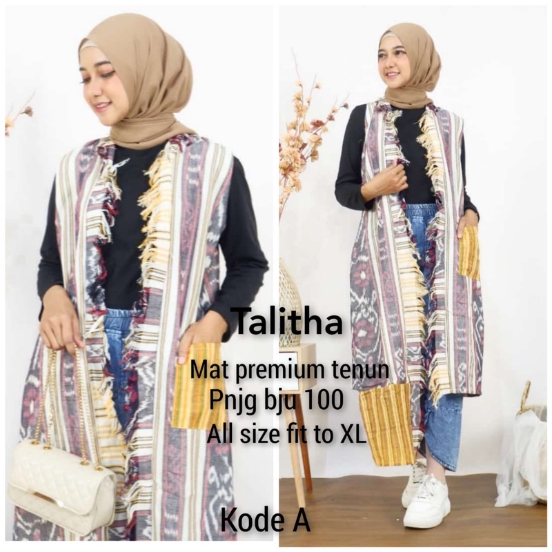 Vest Blazee Cardigan Bolero Outer Tenun Etnik Wanita Modern